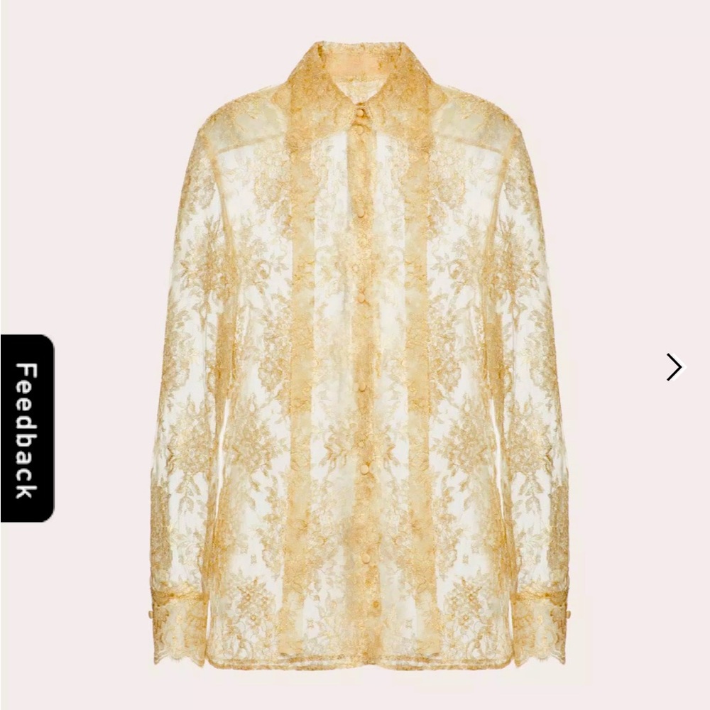 NWT VALENTINO gold lace blouse size 40 small - Picture 2 of 7